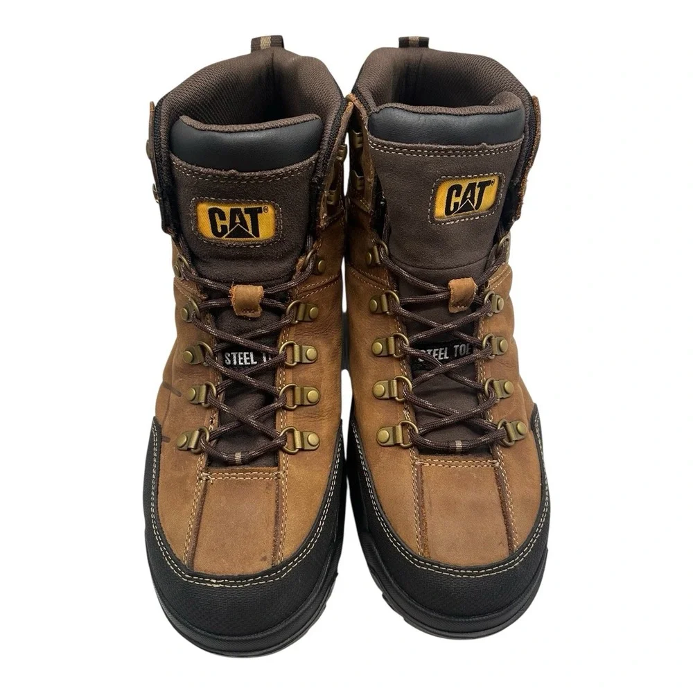 Caterpillar Threshold Work Boots Mens Sz 13 M Brown Waterproof Steel Toe‎ P90935
